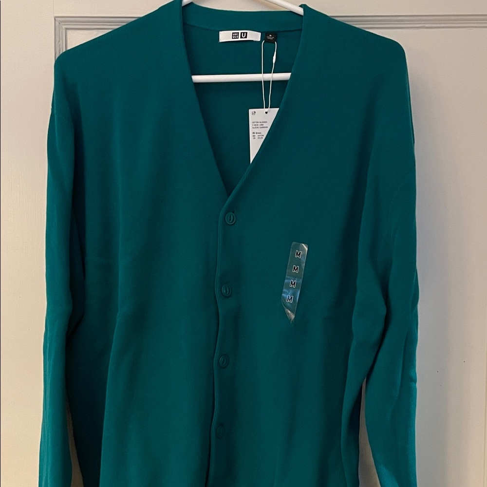 Uniqlo Teal Men's Cardigan Sweater